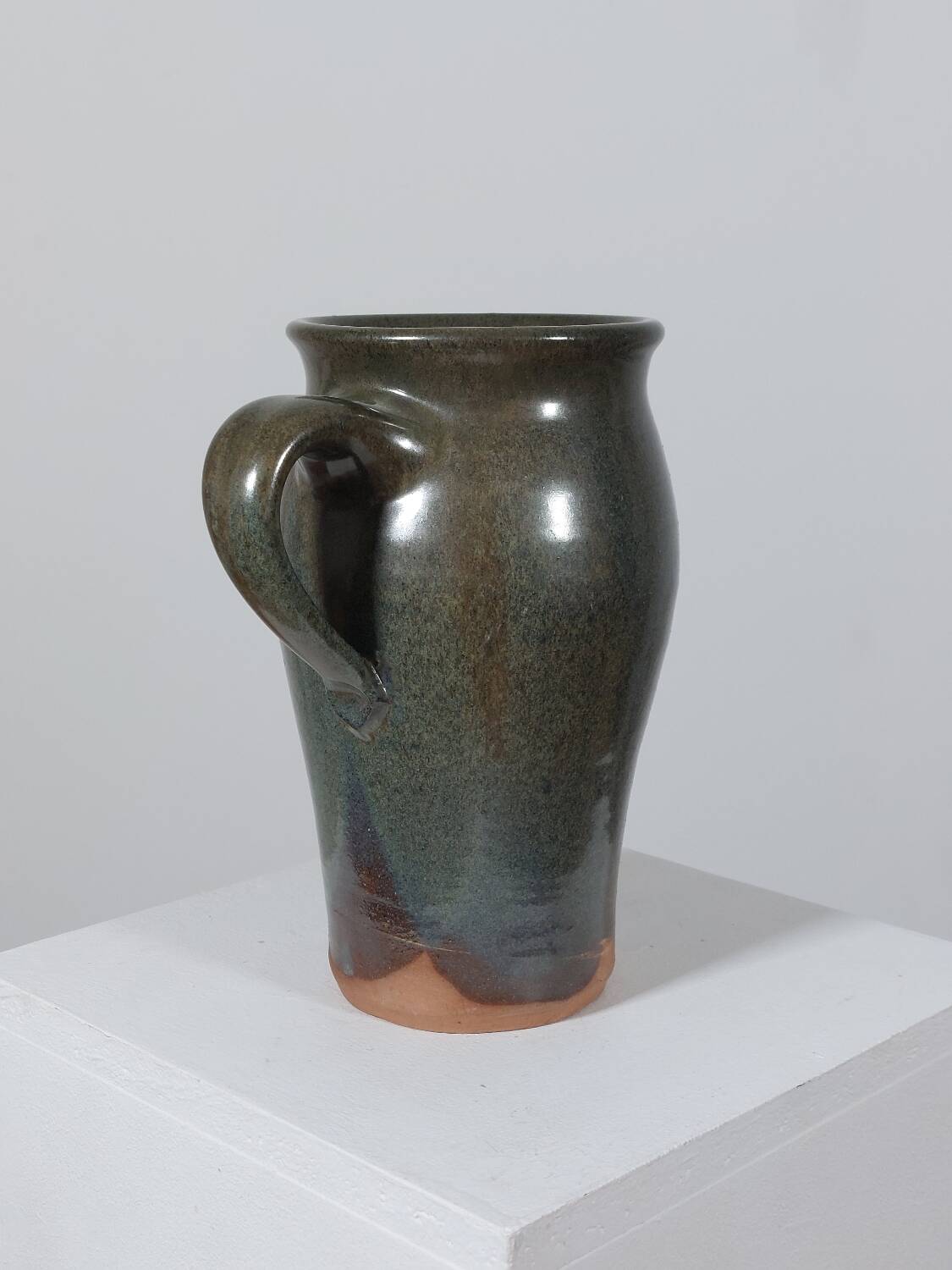 Vintage mid-century oxidised pottery vase