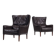 Pair of Durlet lounge chairs brown leather Belgium 1960