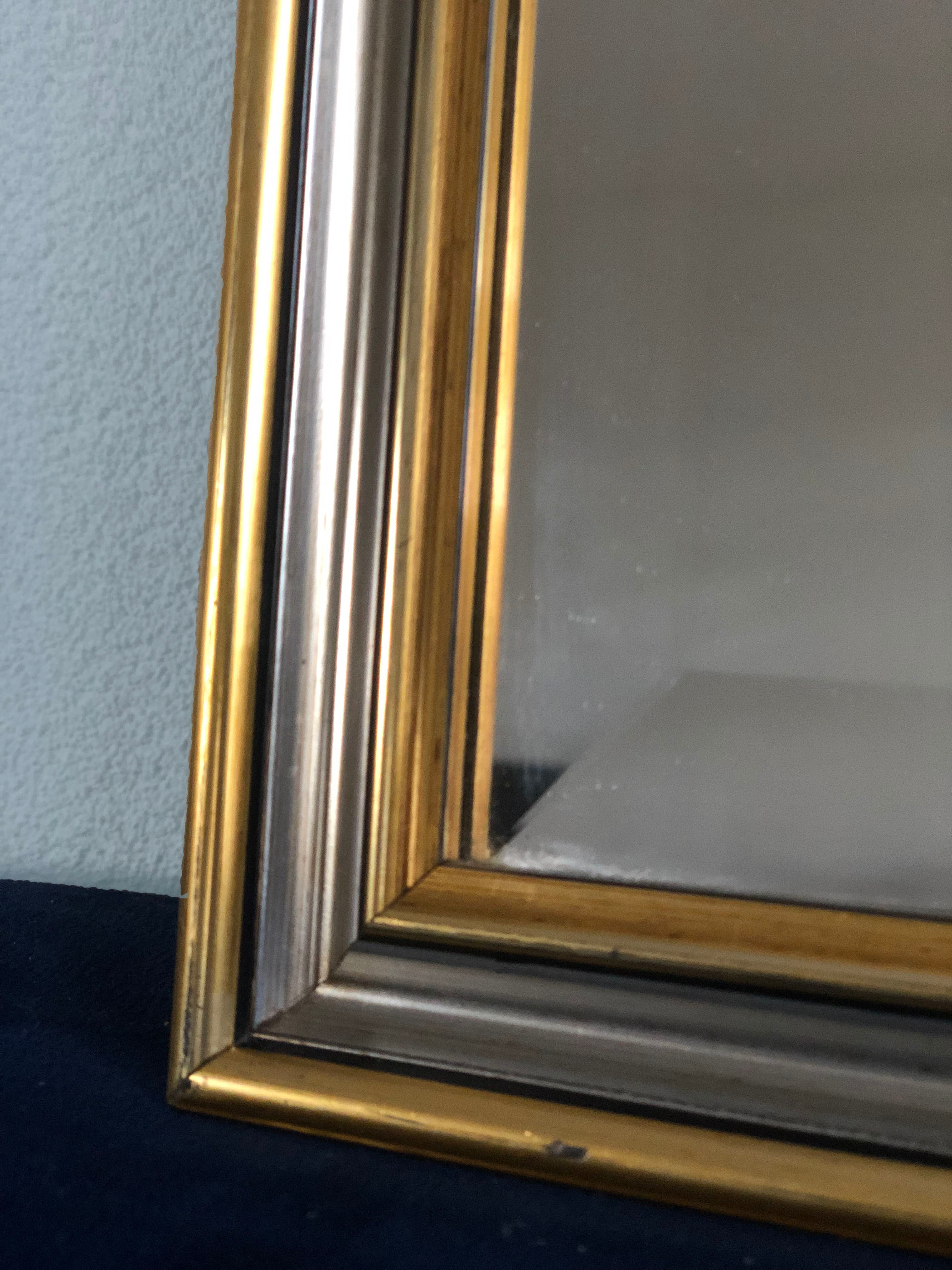 Vintage facet-cut mirror in gold and silver 1970s