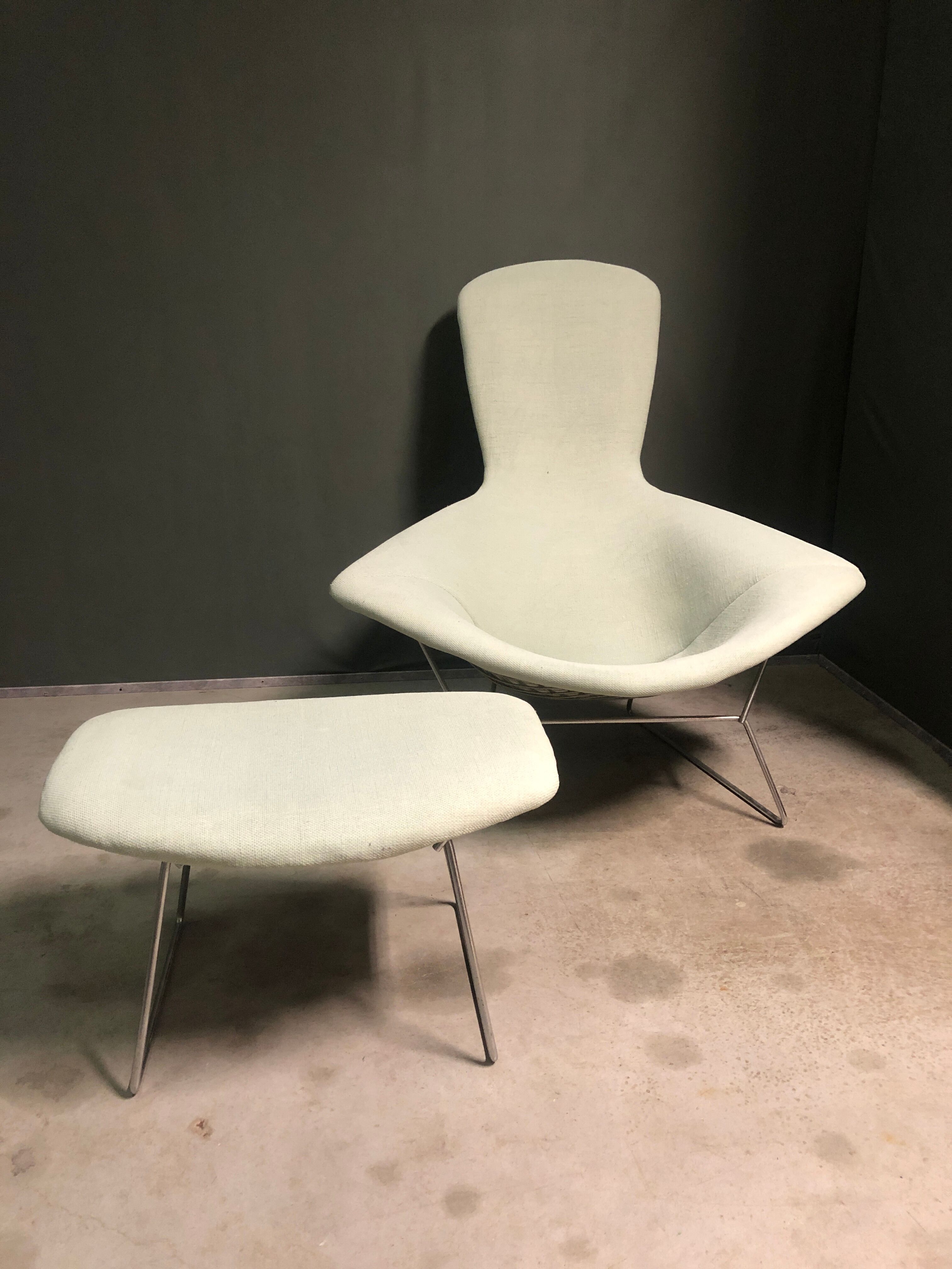 Bird chair and footstool by Harry Bertoia, Knoll
