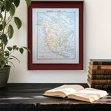 North America. Geographical map printed in 1900.