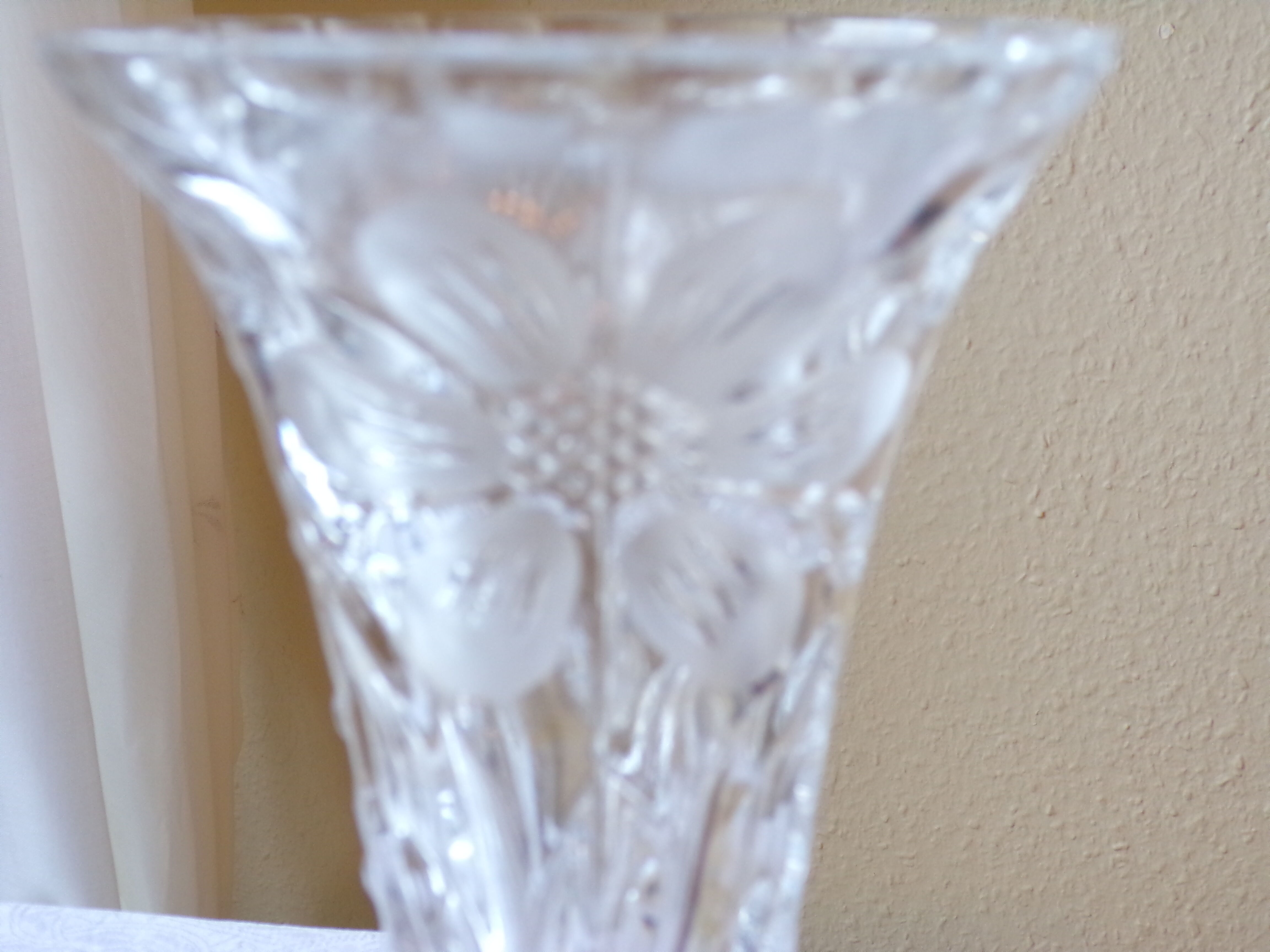 Carved glass vase