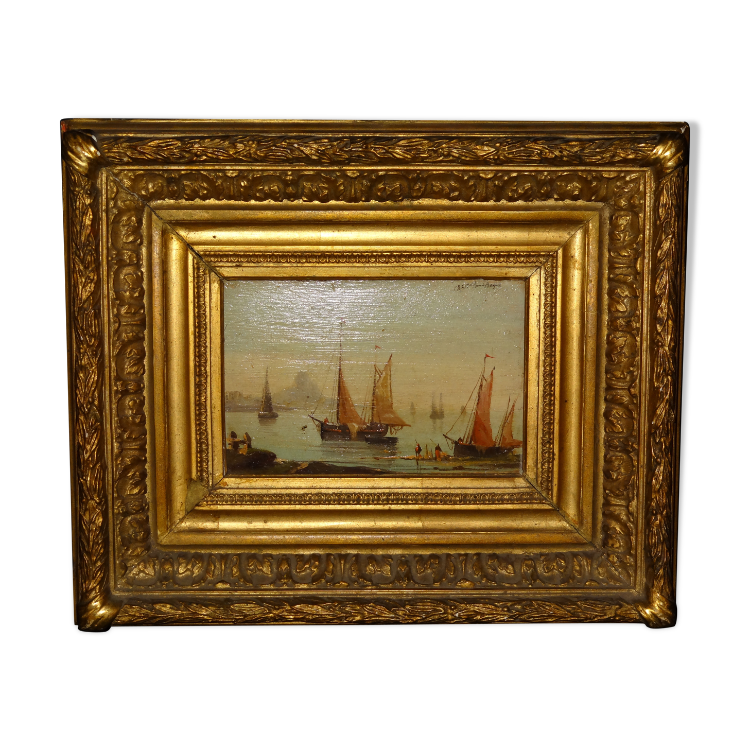 Oil painting on wooden panel