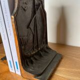 Serre-livres vintage en fonte - motif bateau ancien