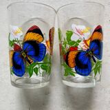 Vintage butterfly glass duo