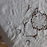 Old embroidered and crocheted tablecloth