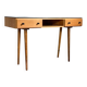 Vintage desk with compass legs in oak