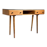 Vintage desk with compass legs in oak