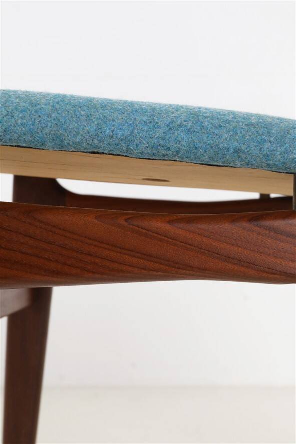 Set of 4 reupholstered Danish teak chairs, 1960s