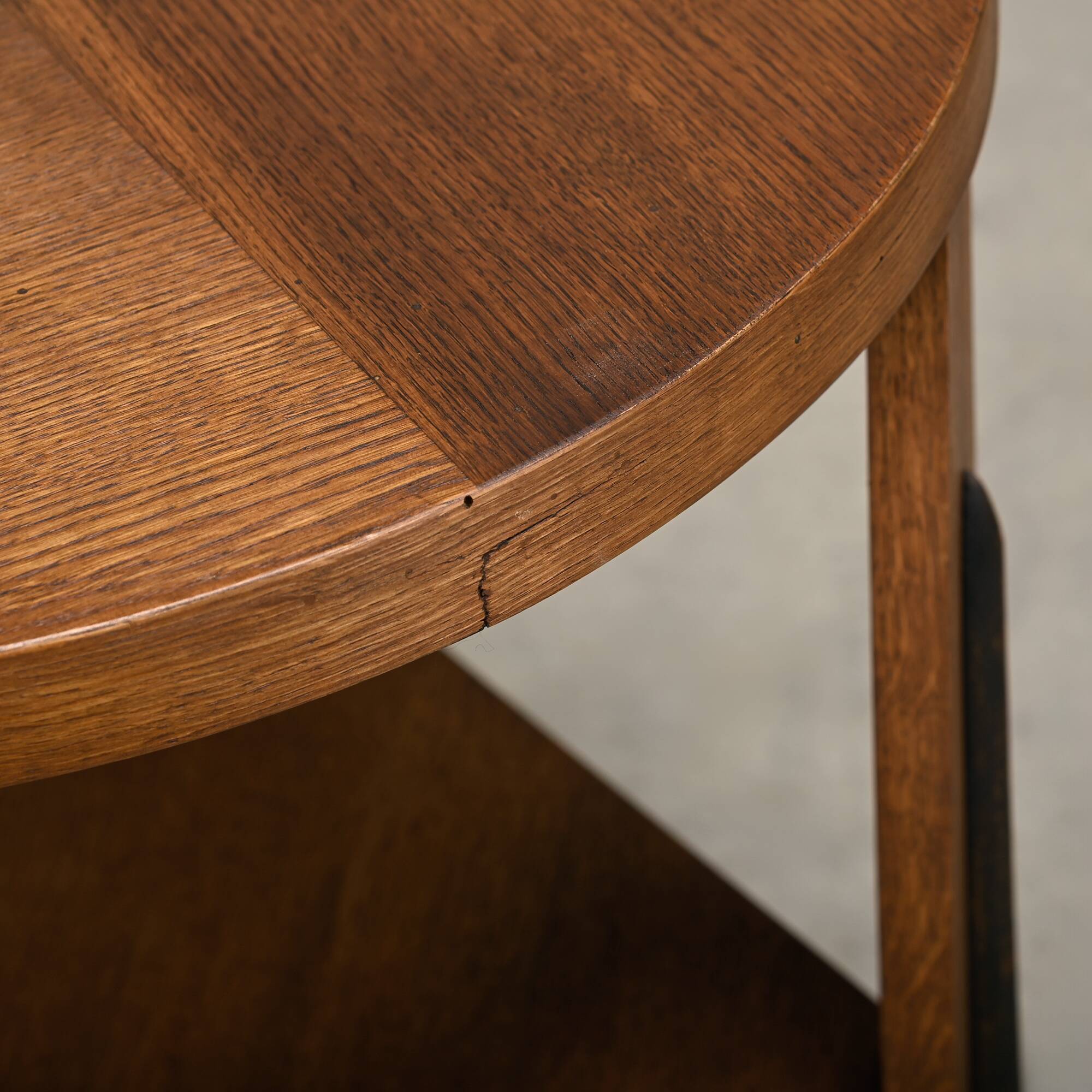 Dutch Art Deco Modernist Amsterdam School side table in Oak square inlay