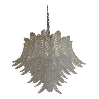 Murano Glass Chandelier With Clear Palm Italian Handmade Kromo