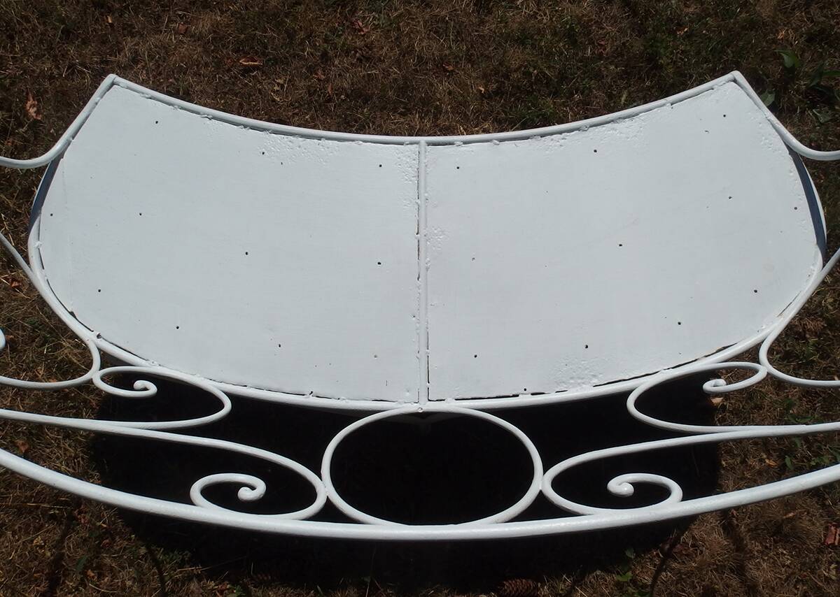 Wrought iron garden bench