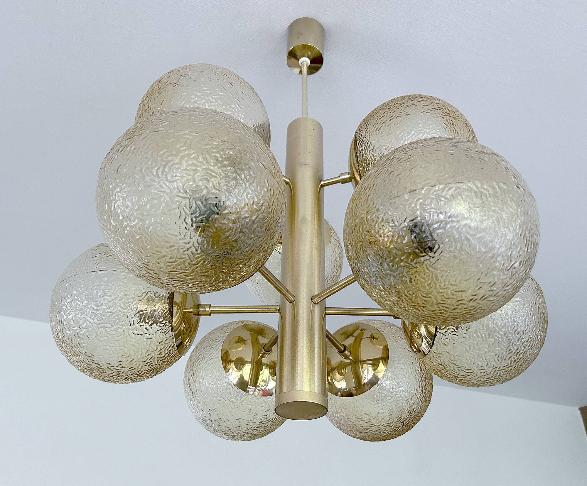 Large Vintage Bubble Glass Pendant Light