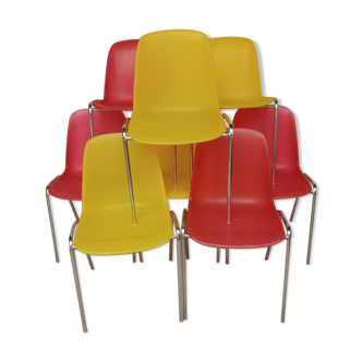 Lot 8 chaises plastique