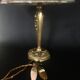 Bronze lamp, lampshade fabric stripe and cable vintage switch