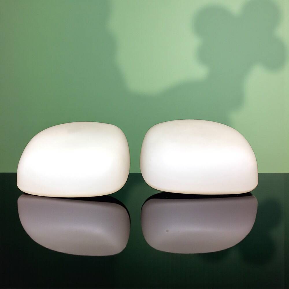 Pair white glass lights for ceiling or wall