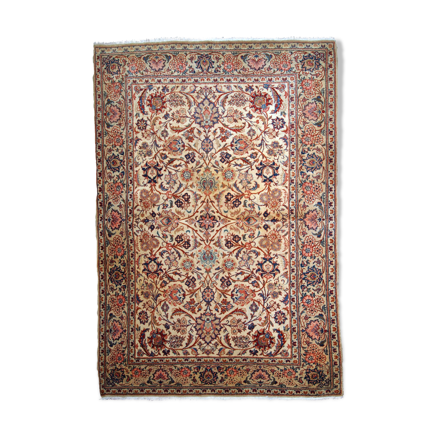 Former carpet Persian Kashaan done hand 125cm x 192cm 1910 s