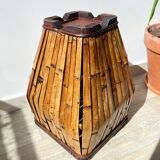Porte parapluies vintage en rotin style colonial 1930 - Cache pot vintage en rotin