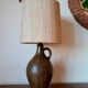 1950s pottery jug lamp and linen-style fabric lampshade