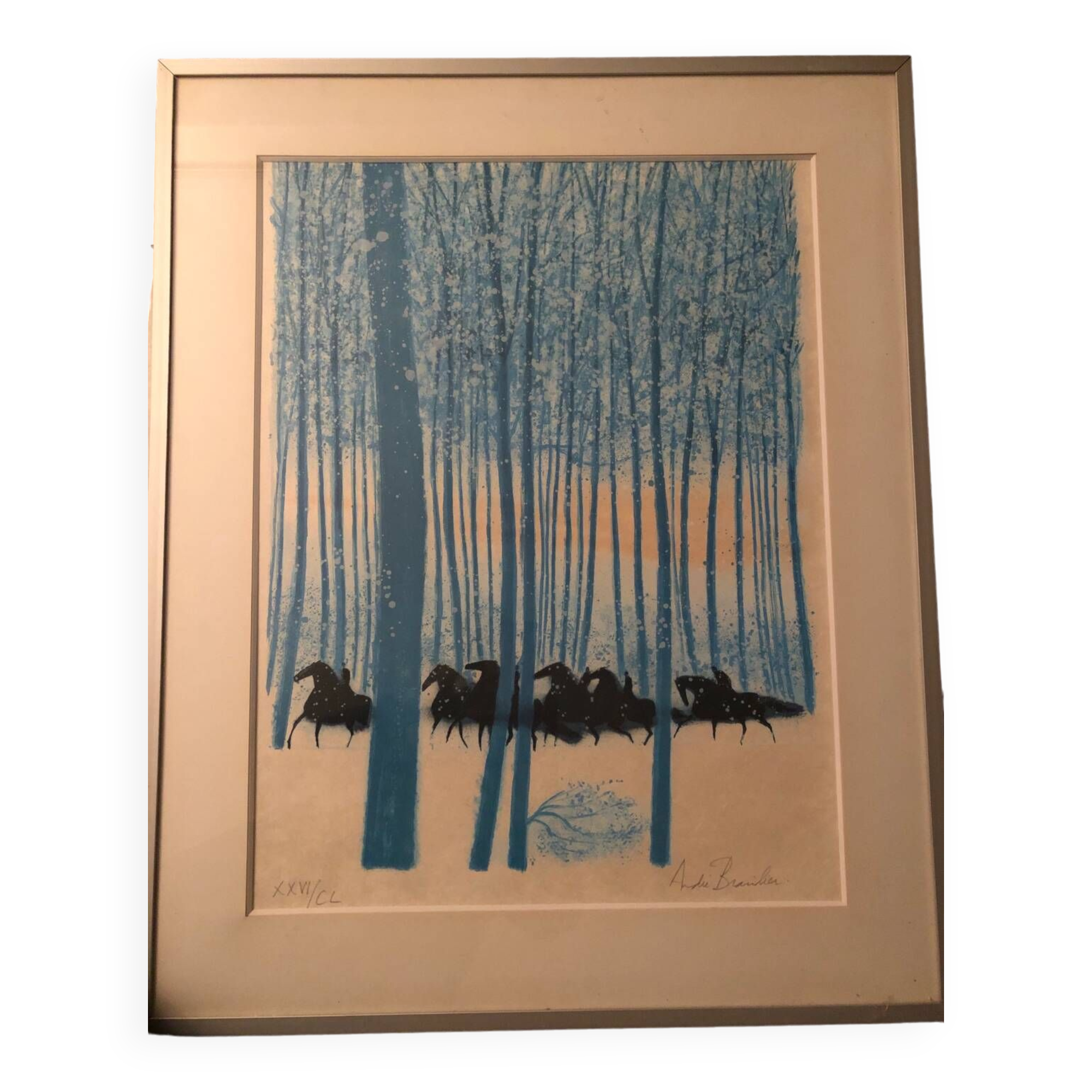 Lithograph Brasilier horses