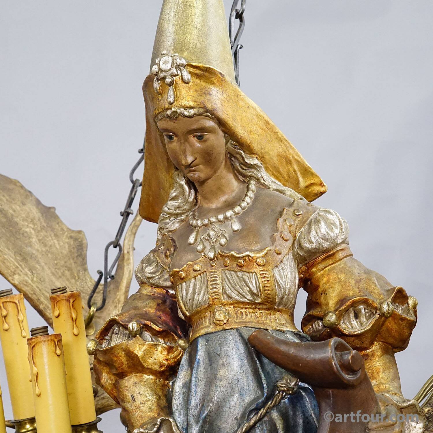 Antique lusterweibchen of a patrician lady as a mermaid ca. 1880