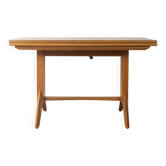 Unique dining/coffee table by Wilhelm Renz, 1950s, walnut, adjustable height