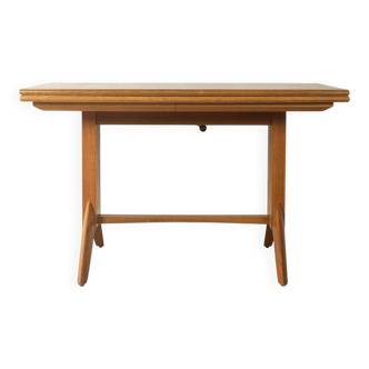 Unique dining/coffee table by Wilhelm Renz, 1950s, walnut, adjustable height