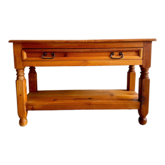 Table console de ferme vintage avec tiroir