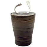 Mid-century style dark green ceramic vase, Gabriele Bucci Italy ca. 2000s