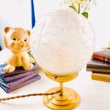 Art Deco white frosted globe table lamp - Year 40