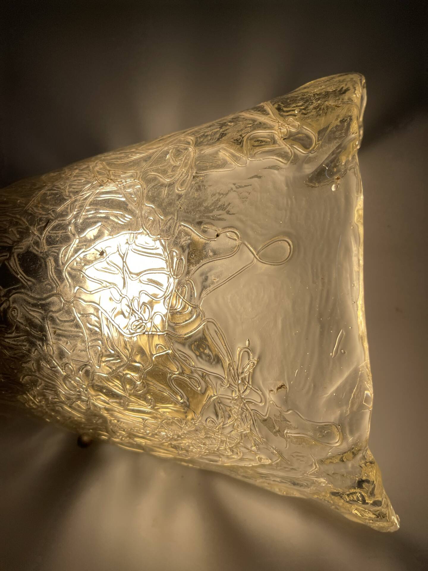 Large Single a Murano Glass Ice Sconce