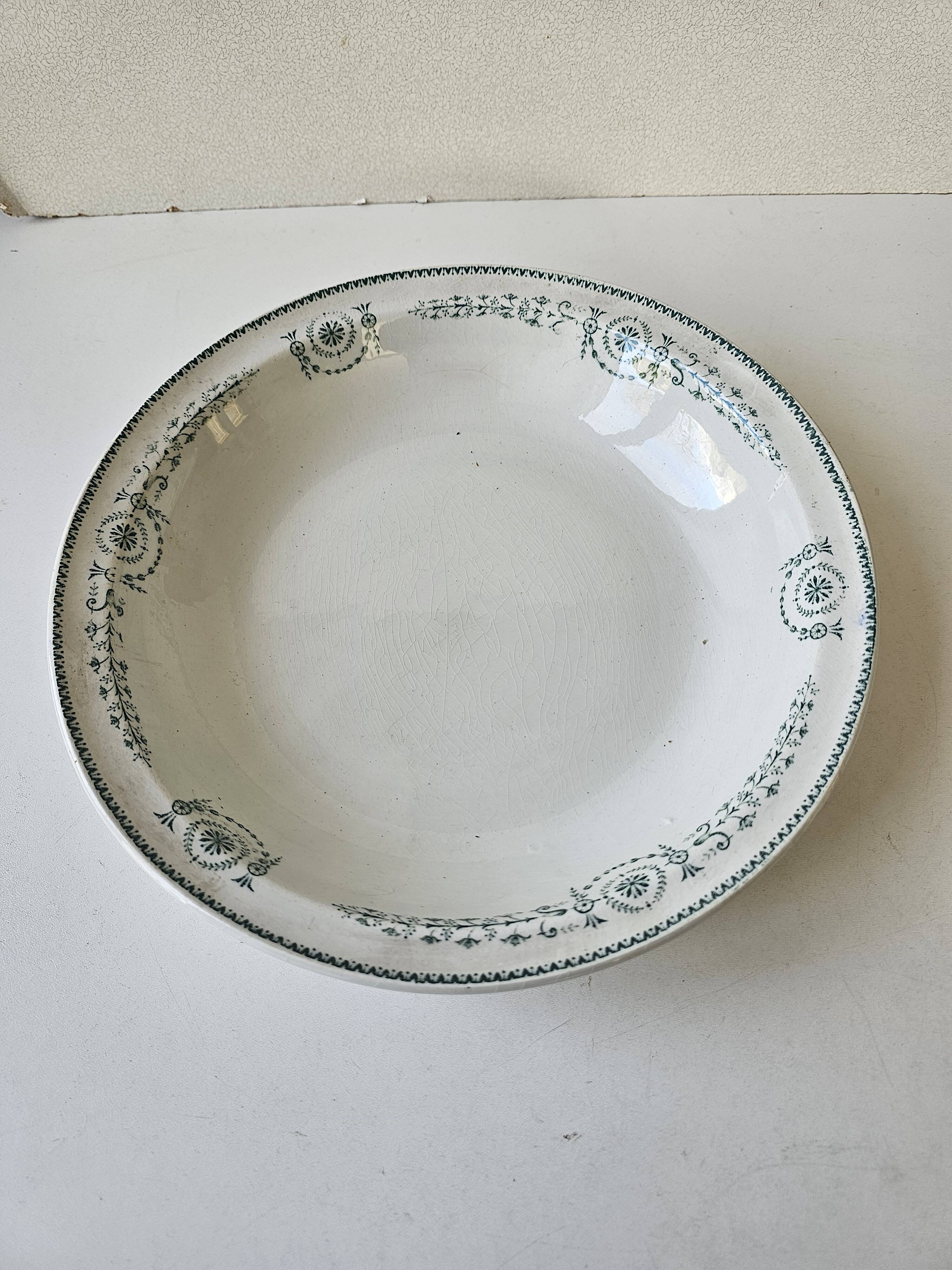 Set of 8 plates, 2 dishes, 2 compotiers - KG Lunéville Laetitia decoration