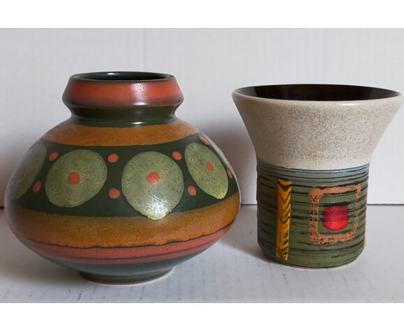 Duo of vases, vintage Scandinavian ceramics