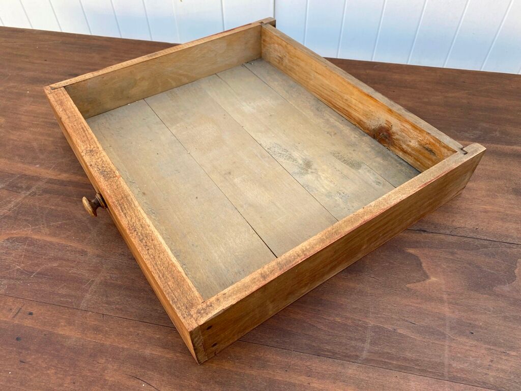 Solid oak farmtop table with 1 drawer