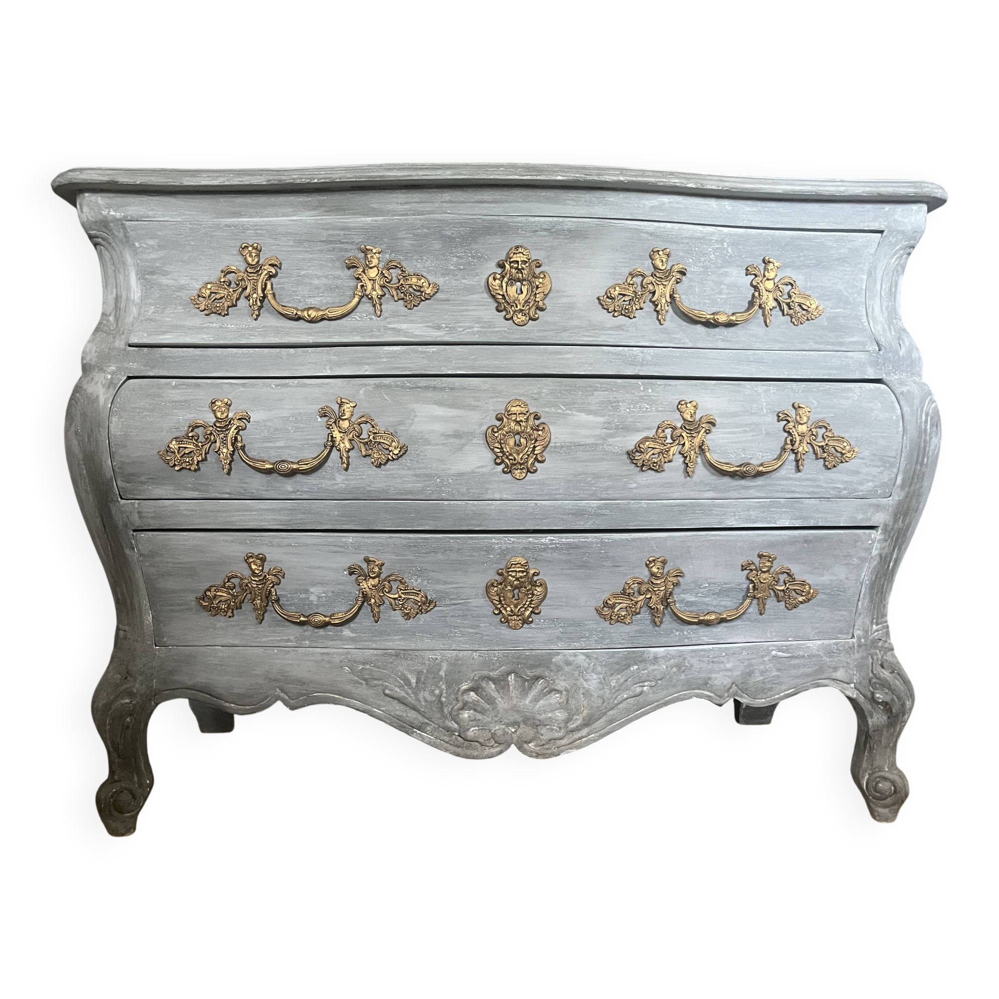 Louis XV style curved chest of drawers