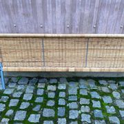Scandinavian bed foot in bamboo, rattan, and wicker 1990 140cm