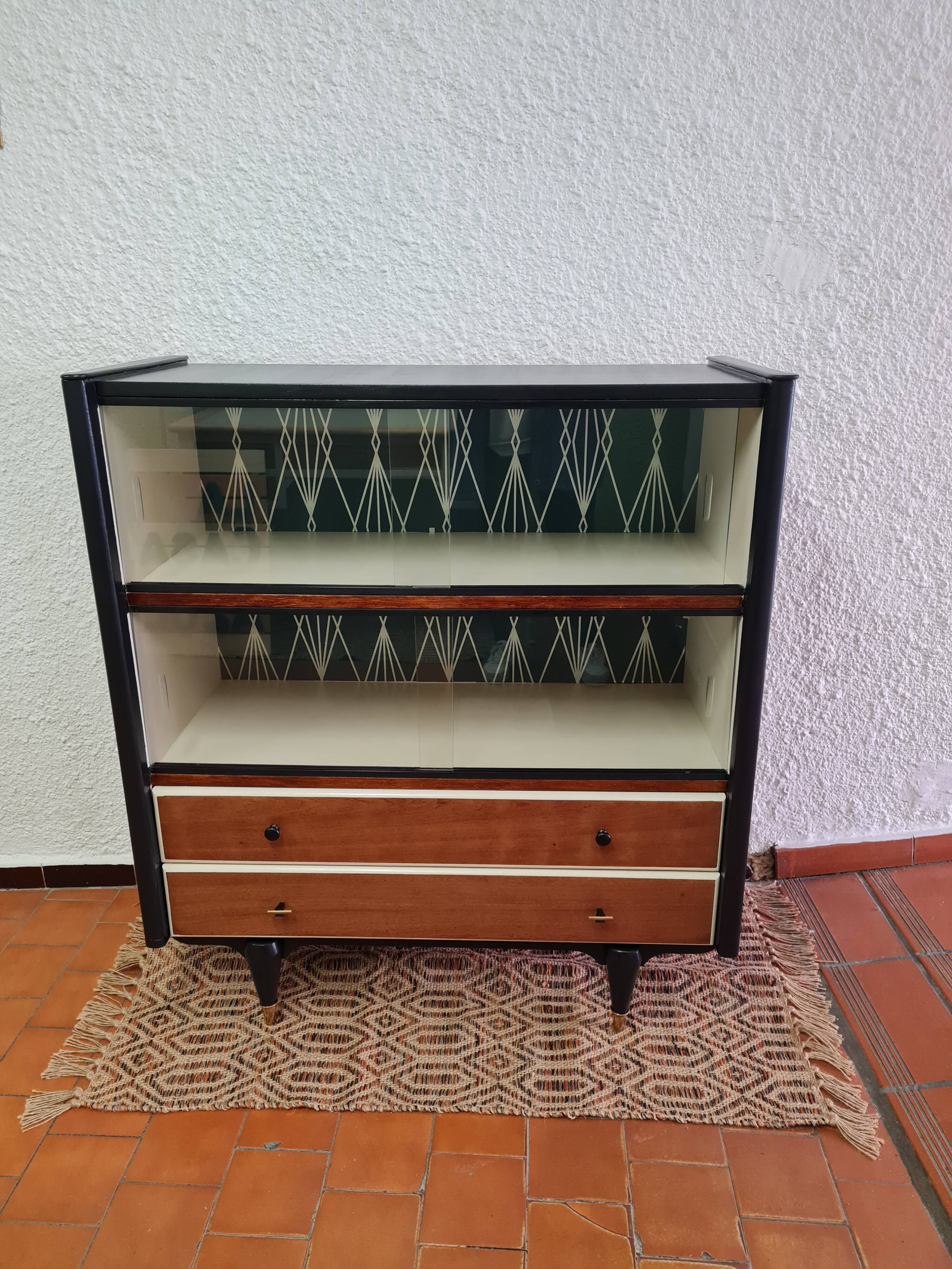 Vintage wooden showcase