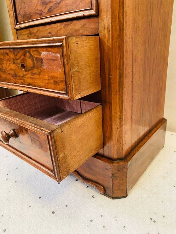 Chevet chiffonier en ronce de noyer XIX siècle