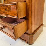 Burl walnut chiffonier bedside table 19th century