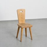 Chaise en pin massif par Christian Durupt, Méribel 1960