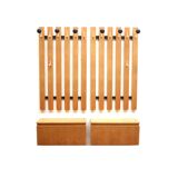 Large vintage coat rack with integrated sideboard, dating from the 1970s