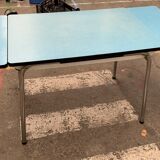 Blue formica table