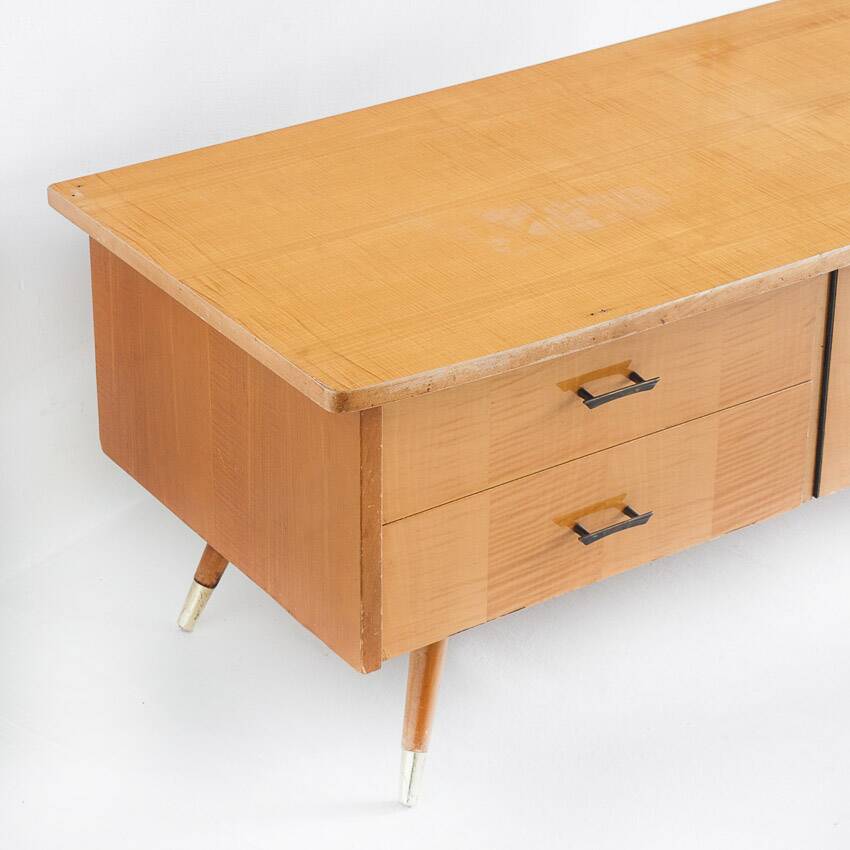 Vintage low sideboard / TV cabinet (former dressing table). France, 1960s