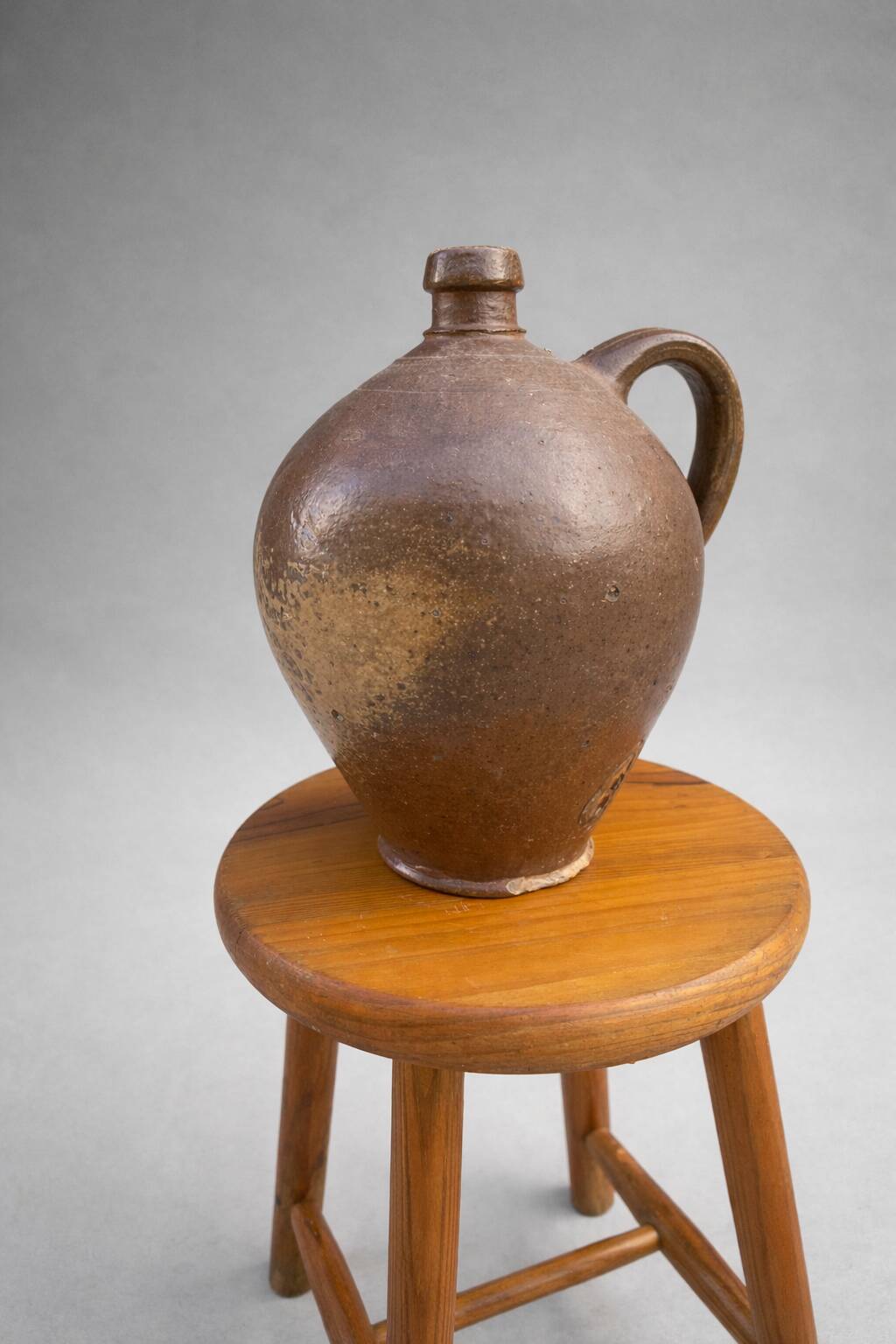 Ancient glazed stoneware cruche – authentic patina – 19th century