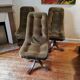 3 vintage swivel armchairs