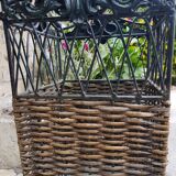 Iron and wicker umbrella carrier
