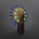 Handcrafted brass, oak and plexiglas floor lamp, Netherlands 1970s