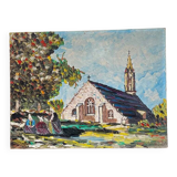 Oil on wood signed Delacourt