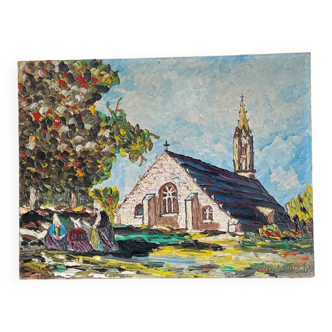 Oil on wood signed Delacourt