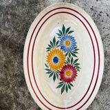 Large floral pattern dish HBC Choisy-le-Roi